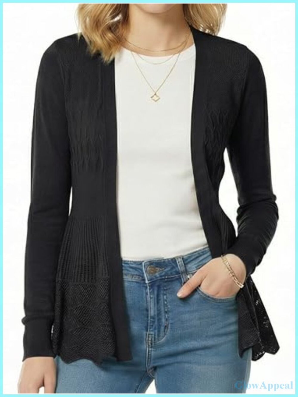 Women's Cardigan Open Front Lightweight Knit